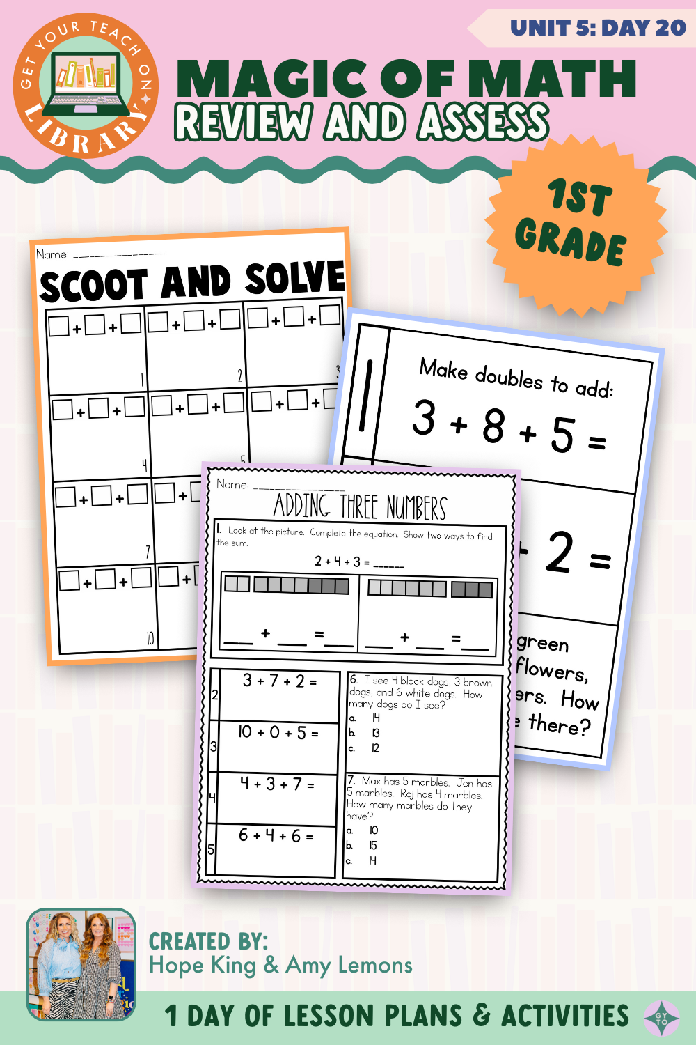 1st Grade Magic of Math: Unit 5 Day 20 Review and Assess