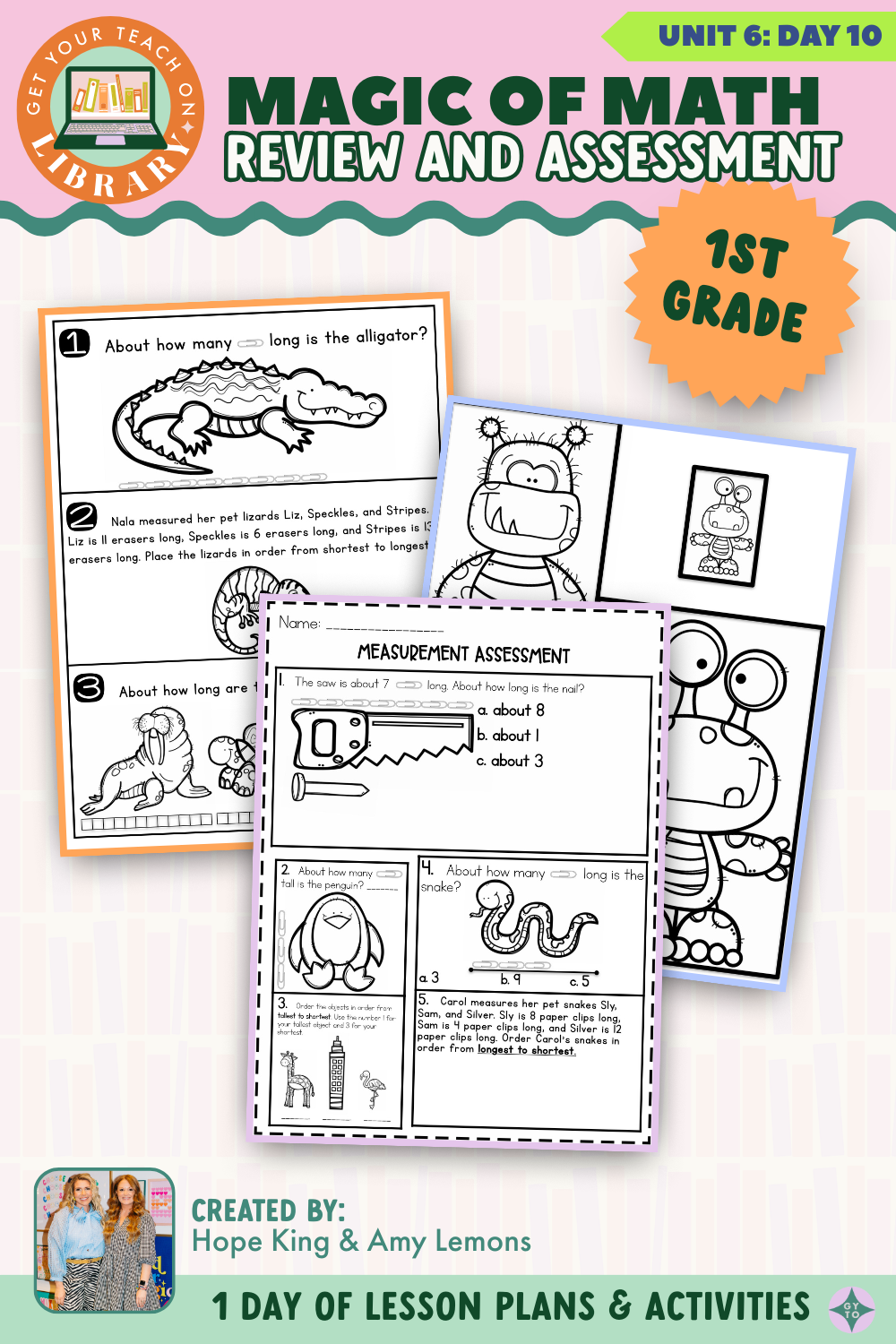 1st Grade Magic of Math: Unit 6 Day 10 Review and Assessment