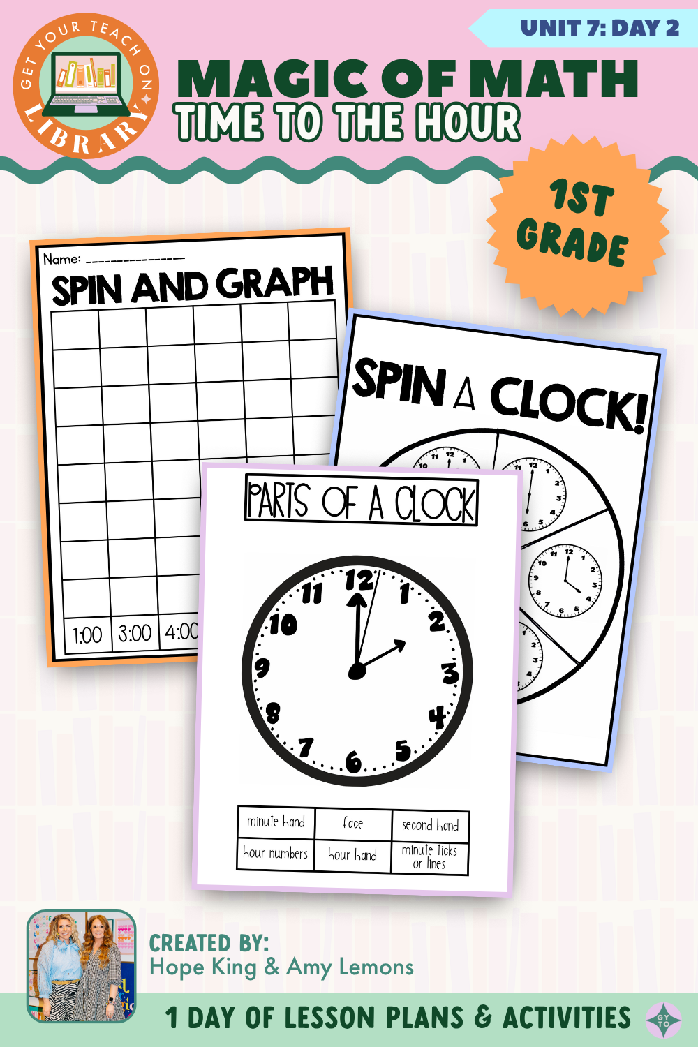 1st Grade Magic of Math: Unit 7 Day 2 Time to the Hour
