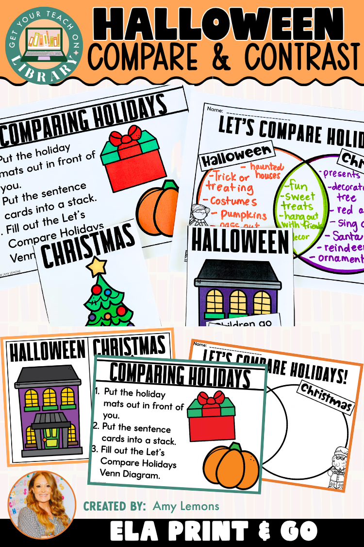 Halloween and Christmas Compare & Contrast | Venn Diagram Reading Activity