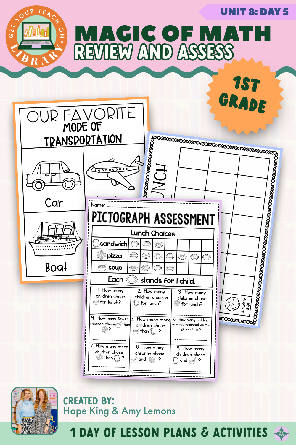 1st Grade Magic of Math: Unit 8 Day 5 Review and Assess