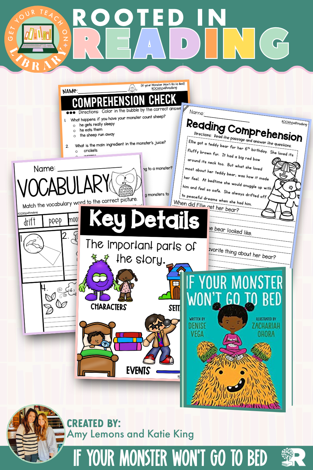 Rooted in Reading: If Your Monster Won't Go to Bed Read Aloud Activities | Reading Comprehension for Retelling Key Details