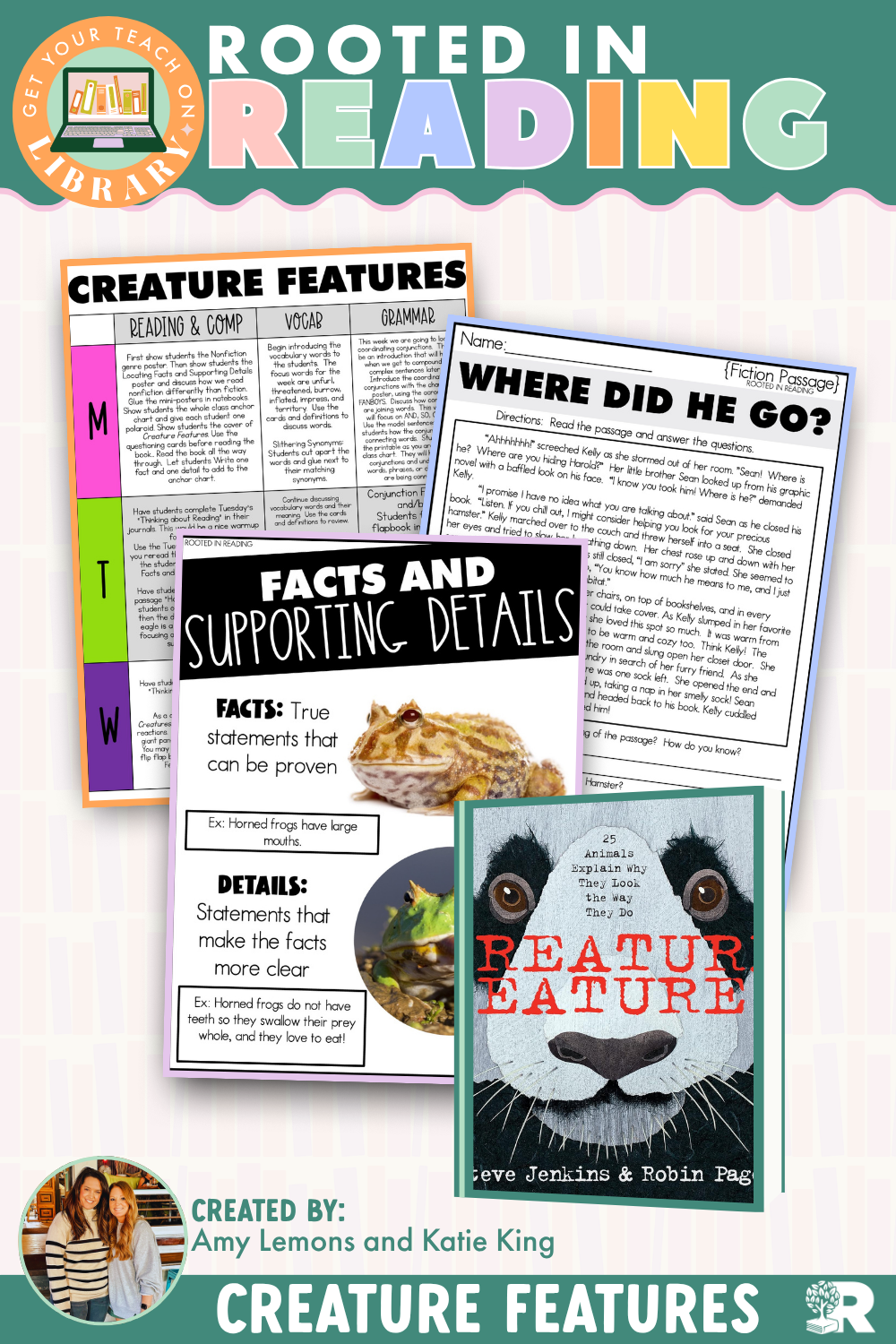 Rooted in Reading: Creature Features Read Aloud Activities | Reading Comprehension for Identifying Facts and Supporting Details