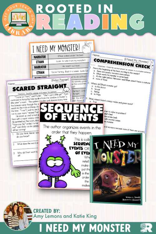 Rooted in Reading: I Need My Monster Read Aloud Activities | Reading Comprehension for Sequence of Events