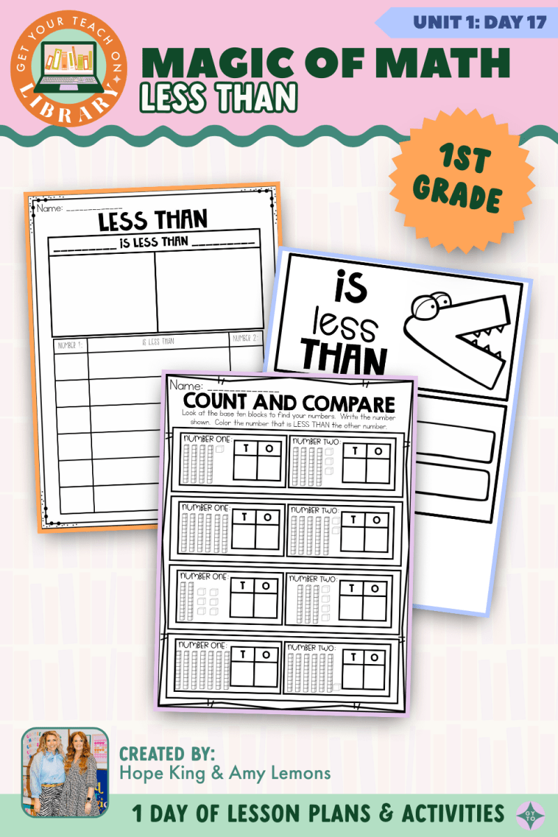 1st Grade Magic of Math: Unit 1 Day 17 Less Than - Shop GYTO - Get Your Teach On