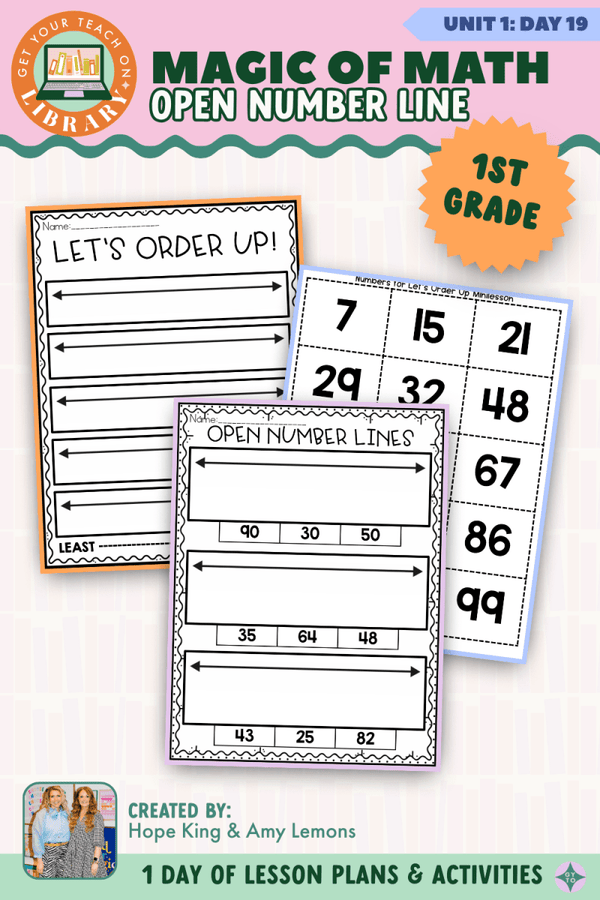 1st Grade Magic of Math Unit 1 Day 19: Open Number Line by Hope King, Amy Lemons and Get Your Teach On