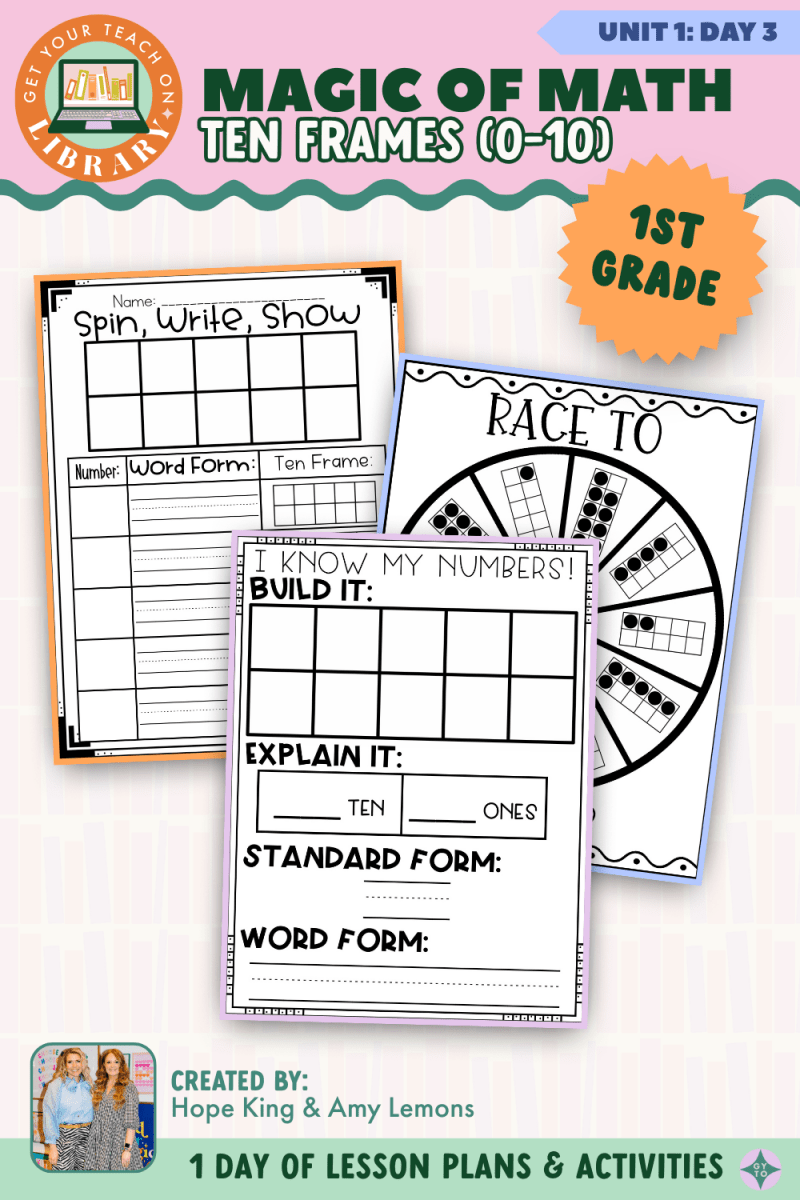1st Grade Magic of Math Unit 1 Day 3: Ten Frames (1-10) - Shop GYTO - Get Your Teach On