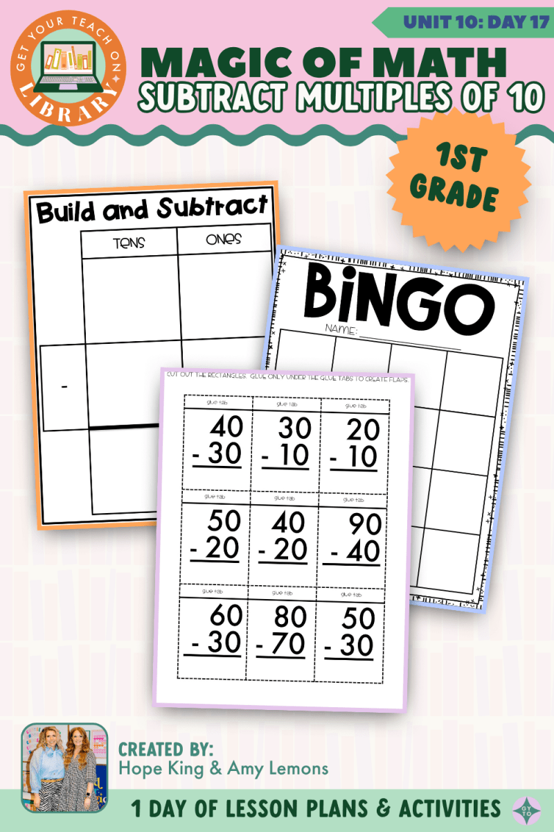 1st Grade Magic of Math: Unit 10 Day 18 Subtract Multiples of 10 - Shop GYTO - Get Your Teach On