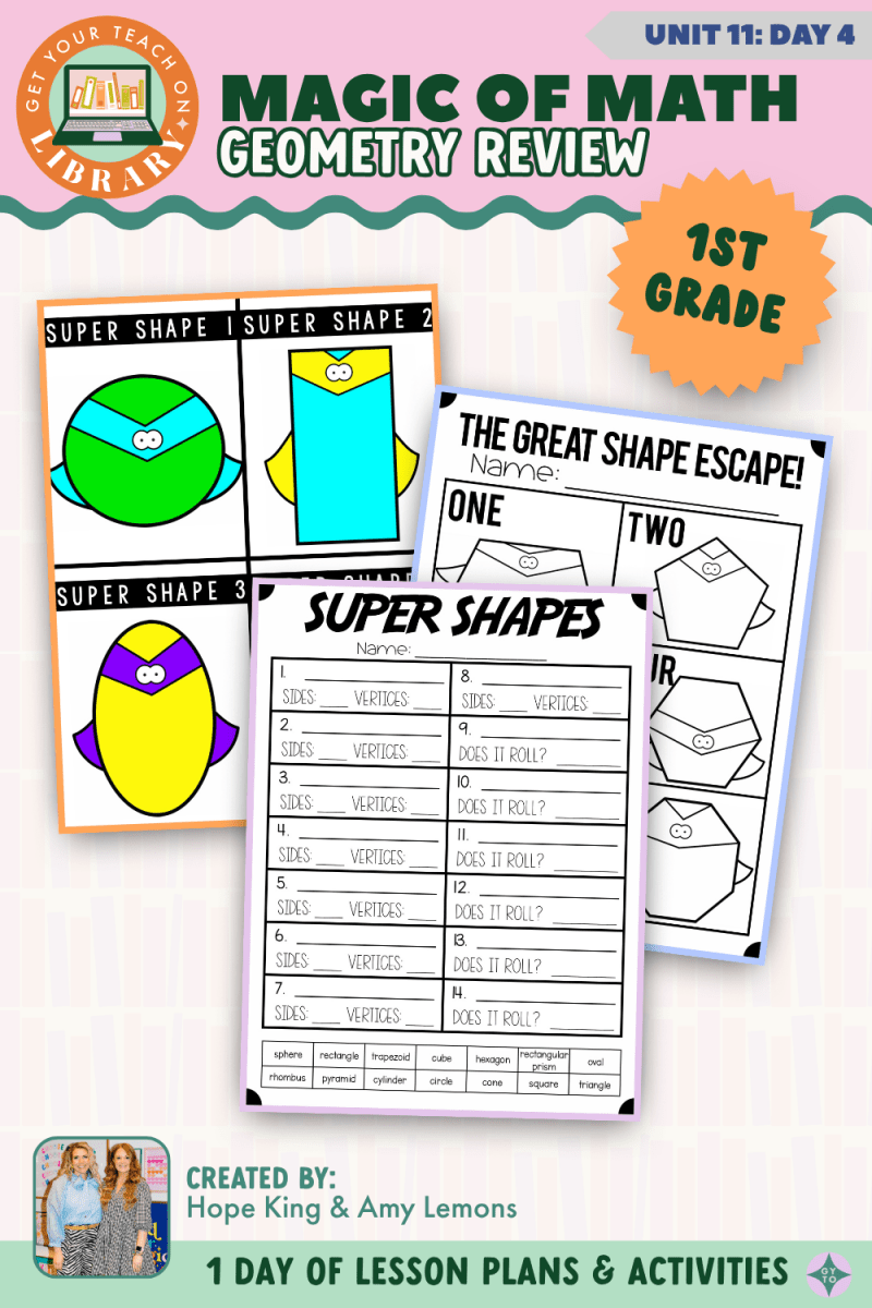 1st Grade Magic of Math: Unit 11 Day 4 Geometry Review - Shop GYTO - Get Your Teach On