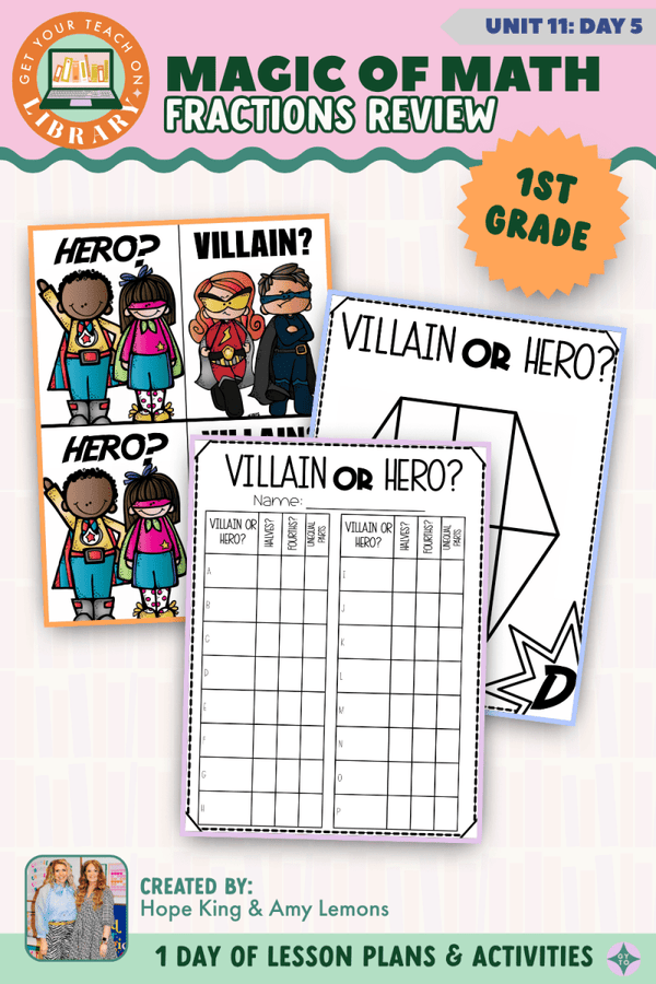 1st Grade Magic of Math Unit 11 Day 5: Fraction Review – printable math lesson by Hope King, Amy Lemons and Get Your Teach On