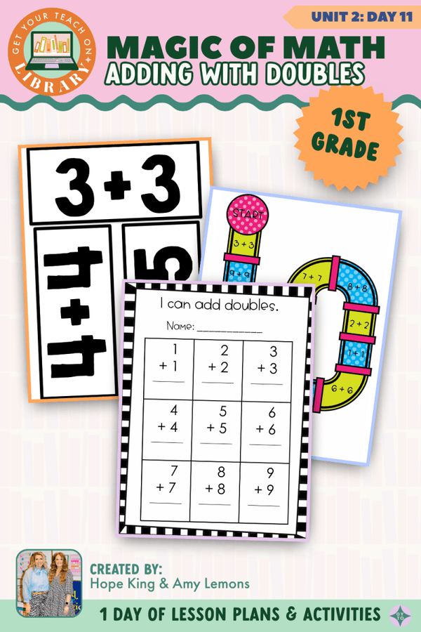 1st Grade Magic of Math Unit 2 Day 11: Adding with Doubles by Hope King, Amy Lemons and Get Your Teach On