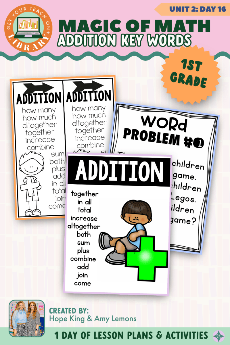 1st Grade Magic of Math: Unit 2 Day 16 Addition Key Words - Shop GYTO - Get Your Teach On