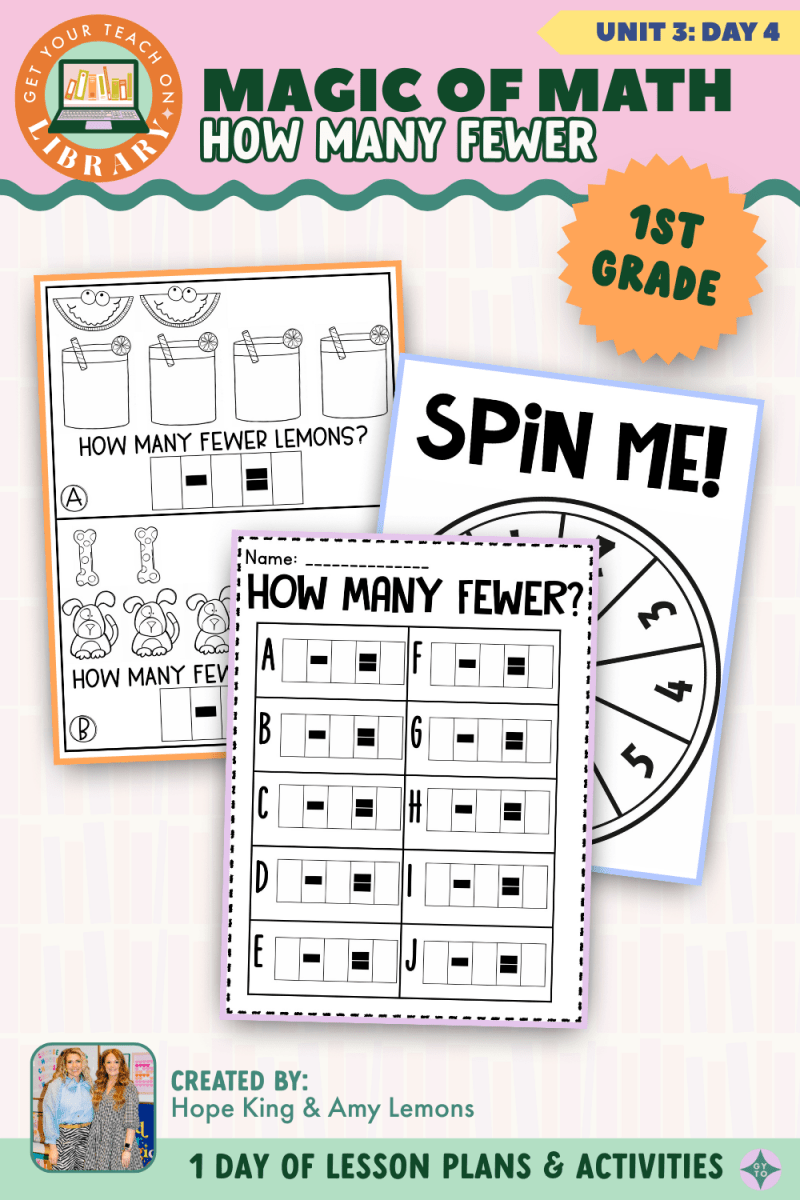 1st Grade Magic of Math: Unit 3 Day 4 How Many Fewer? - Shop GYTO - Get Your Teach On