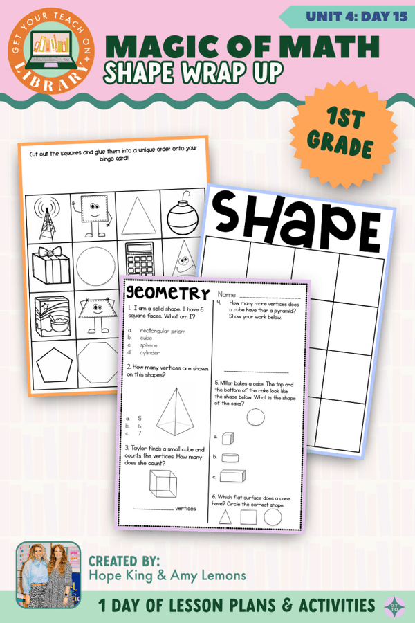 1st Grade Magic of Math Unit 4 Day 15: Shape Wrap Up – printable math lesson by Hope King, Amy Lemons and Get Your Teach On