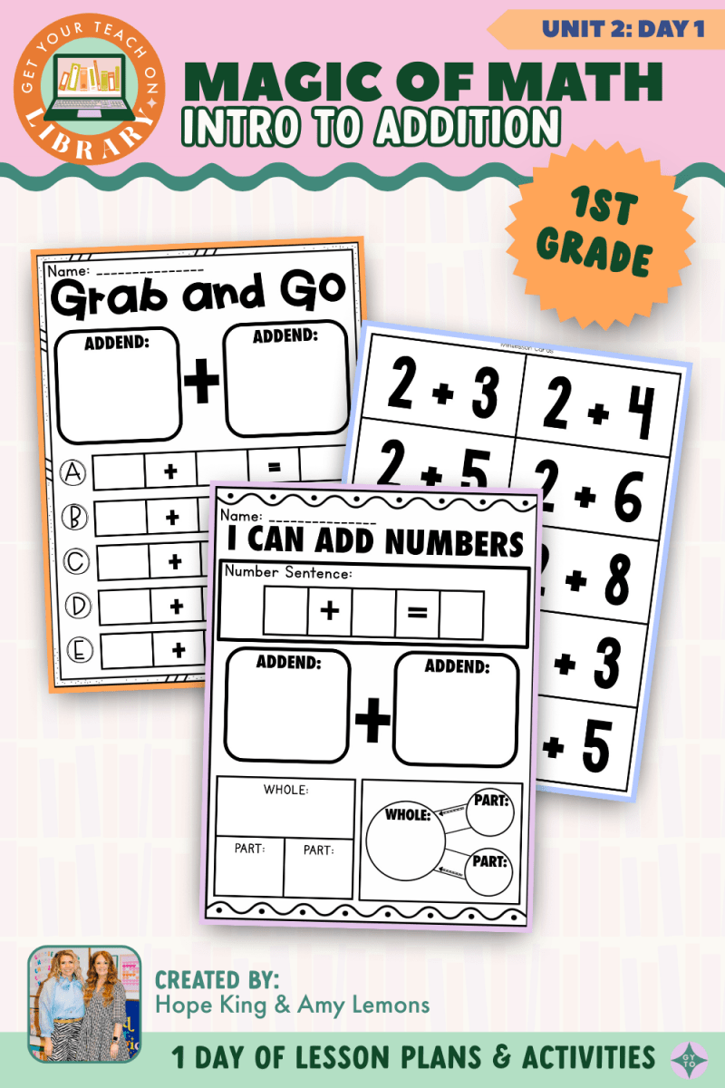 1st Grade Math of Math: Unit 2 Day 1 Intro to Addition - Shop GYTO - Get Your Teach On