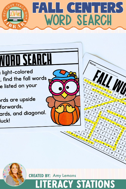 Fall Literacy Center: Fall Word Search