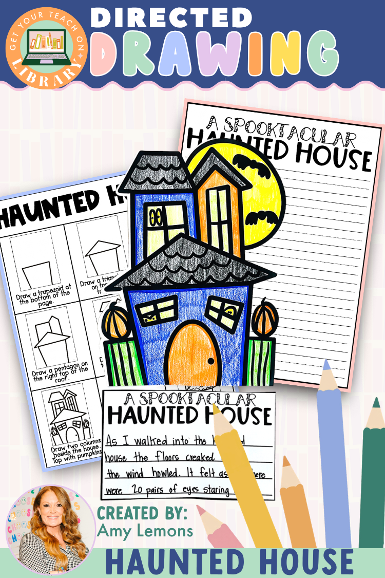 Haunted House Directed Drawing & Halloween Writing Activity