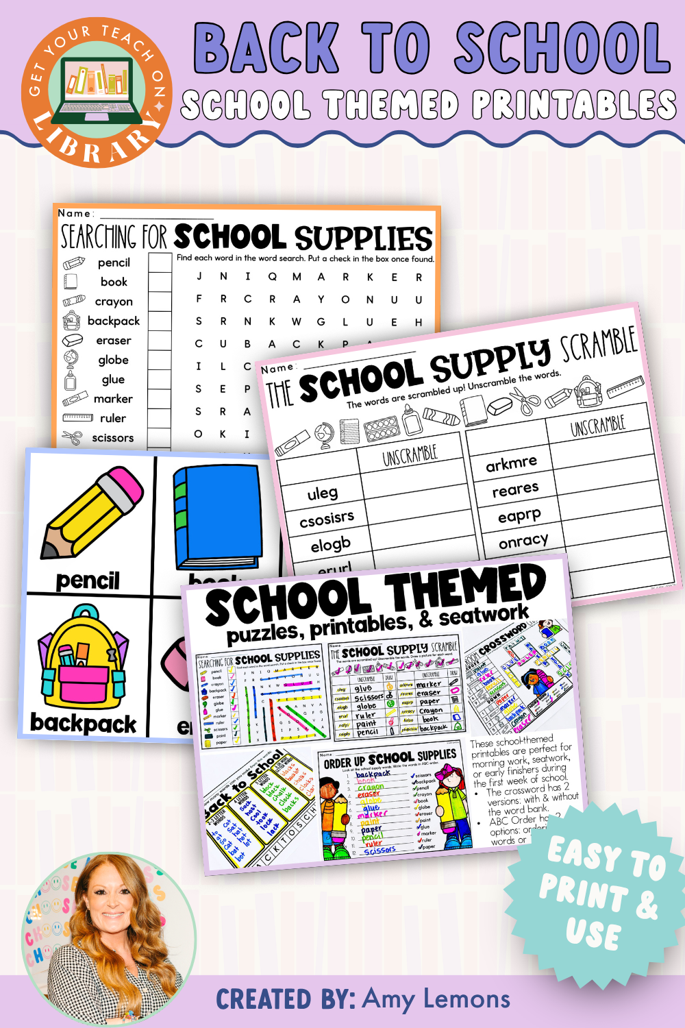 Back to School Activity: School Supply Themed Printables