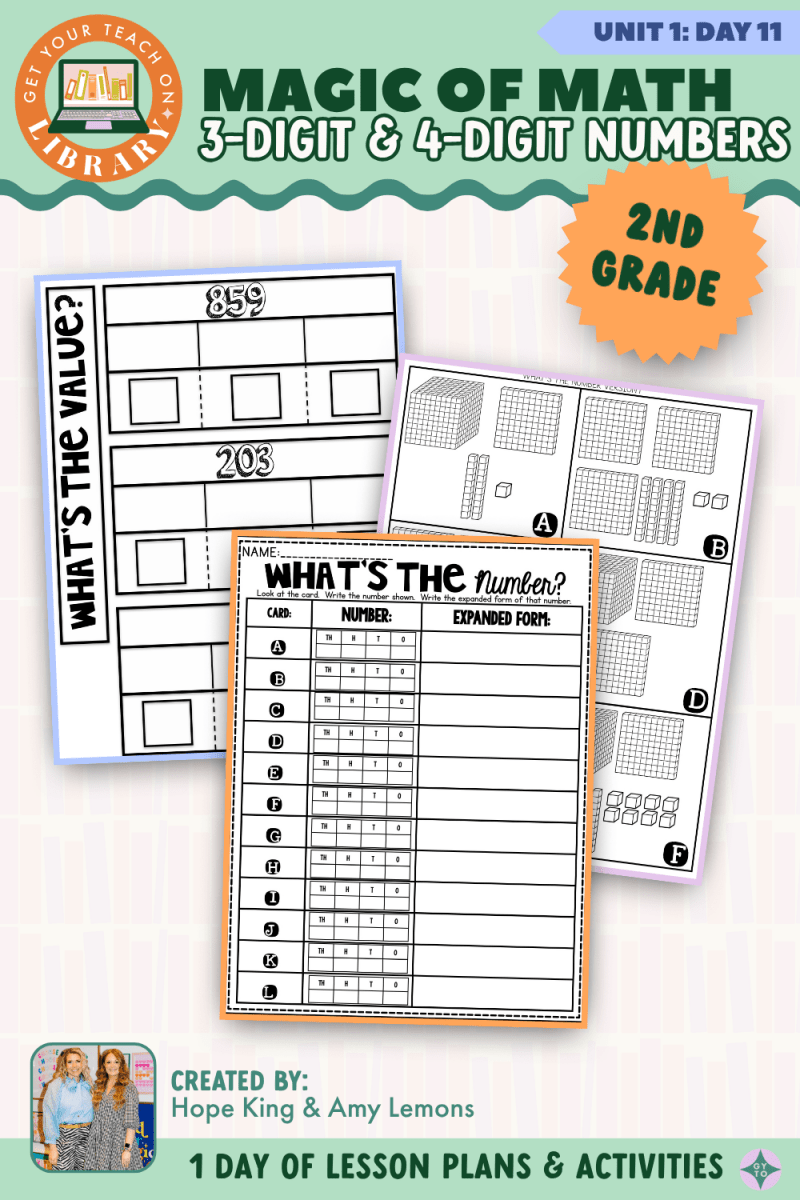 2nd Grade Magic of Math: Unit 1 Day 11 3-Digit and 4-Digit Numbers - Shop GYTO - Get Your Teach On
