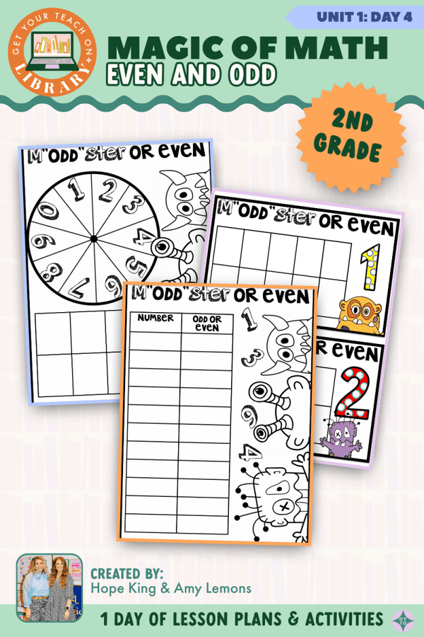 2nd Grade Magic of Math Unit 1 Day 4: Even and Odd – printable math lesson by Hope King, Amy Lemons and Get Your Teach On