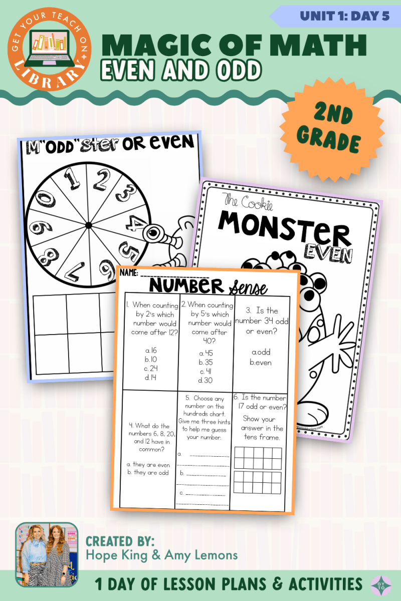 2nd Grade Magic of Math: Unit 1 Day 5 Even and Odd - Shop GYTO - Get Your Teach On
