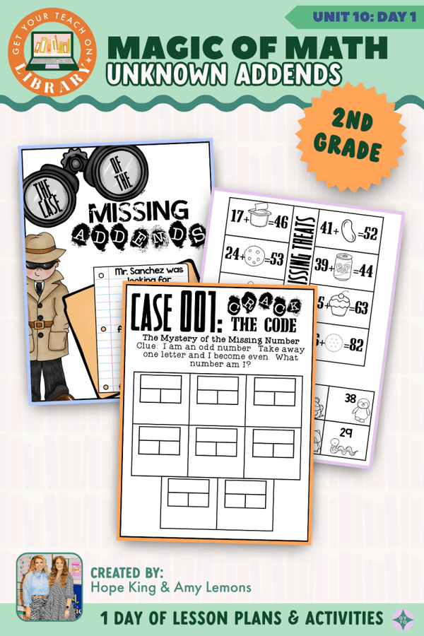 2nd Grade Magic of Math Unit 10 Day 1: Unknown Addends – printable math lesson by Hope King, Amy Lemons and Get Your Teach On