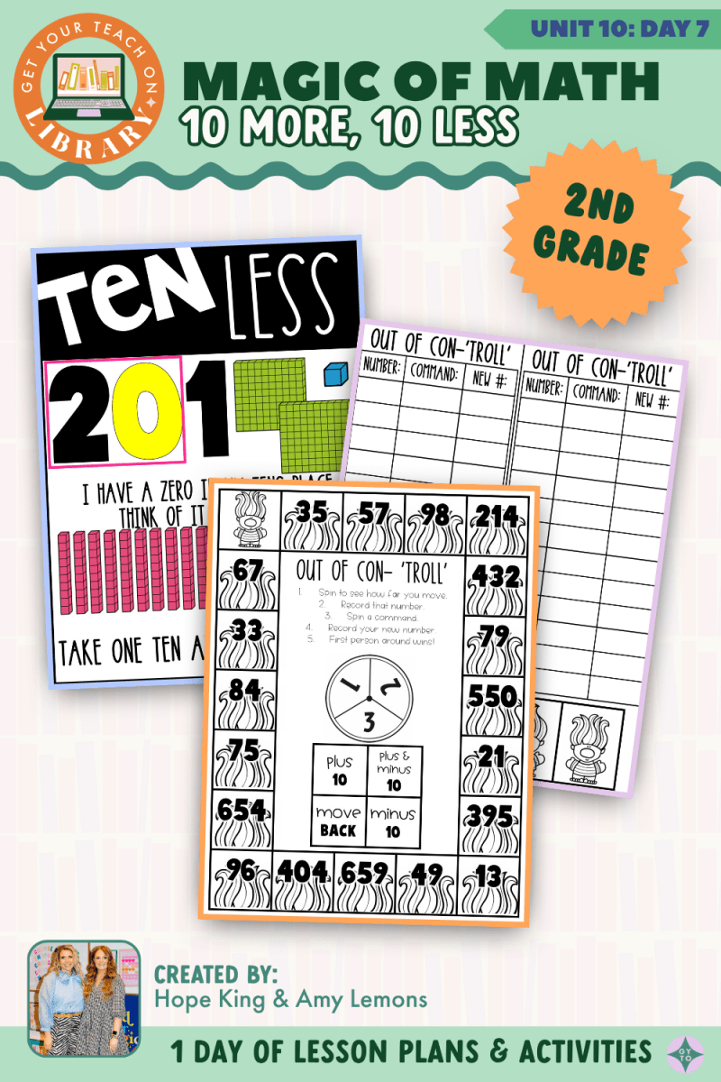 2nd Grade Magic of Math: Unit 10 Day 7 Ten More, Ten Less - Shop GYTO - Get Your Teach On