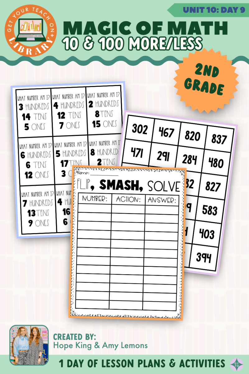 2nd Grade Magic of Math: Unit 10 Day 9 Ten and Hundred More/Less - Shop GYTO - Get Your Teach On