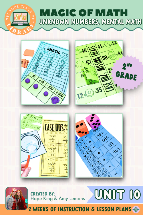 2nd Grade Magic of Math Unit 10: Unknown Numbers, 10 & 100 More or Less - Shop GYTO - Get Your Teach On