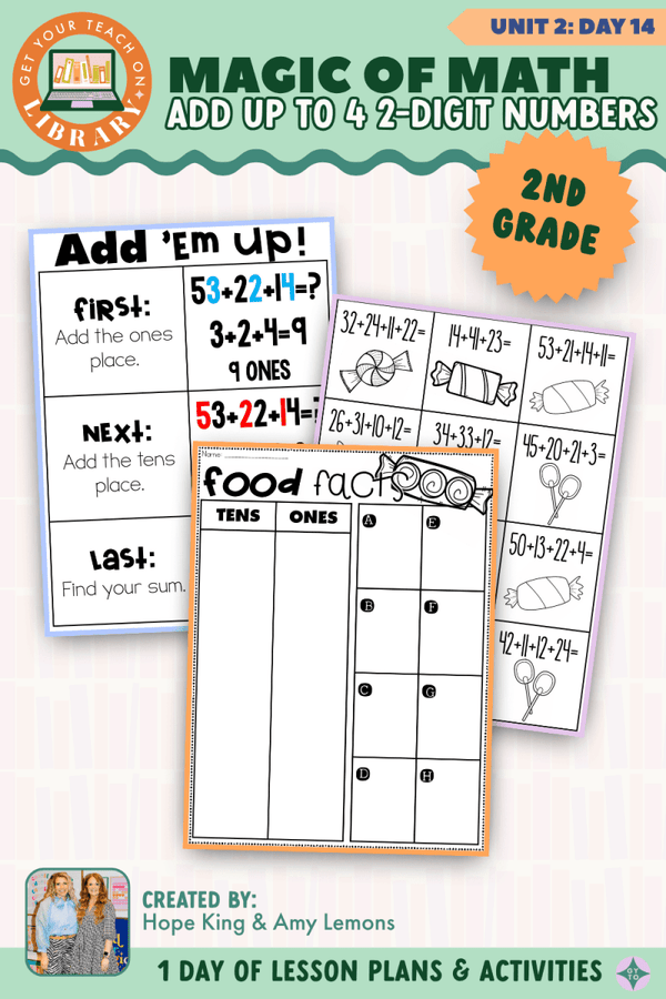 2nd Grade Magic of Math Unit 2 Day 14: Add Up to Four 2-Digit Numbers by Hope King, Amy Lemons and Get Your Teach On