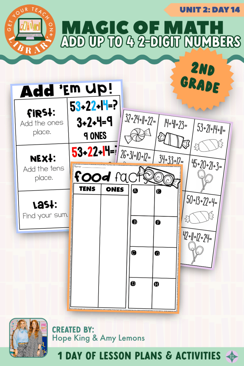 2nd Grade Magic of Math: Unit 2 Day 14 Add Up to Four 2-Digit Numbers - Shop GYTO - Get Your Teach On