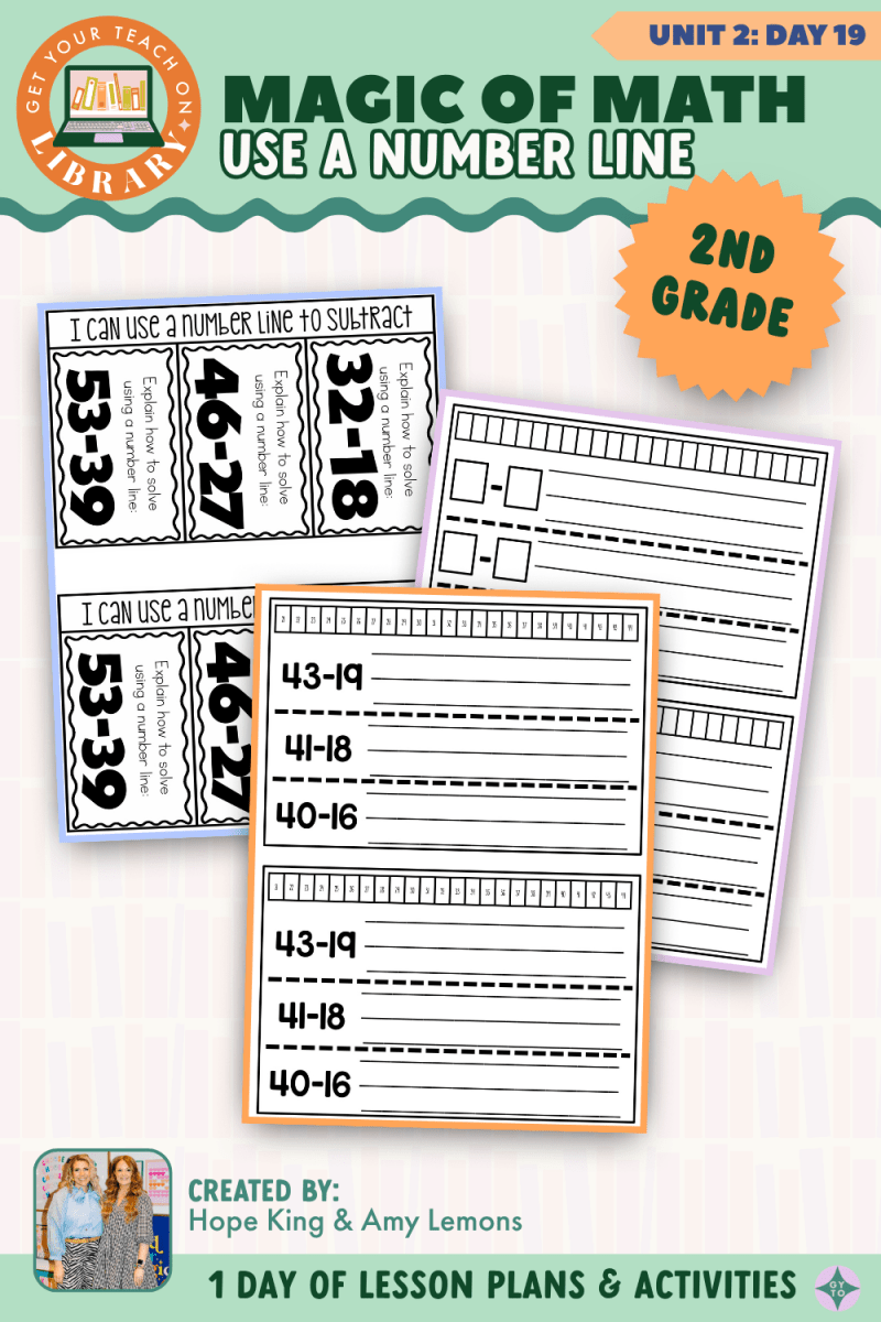 2nd Grade Magic of Math: Unit 2 Day 19 Use a Number Line to Subtract - Shop GYTO - Get Your Teach On