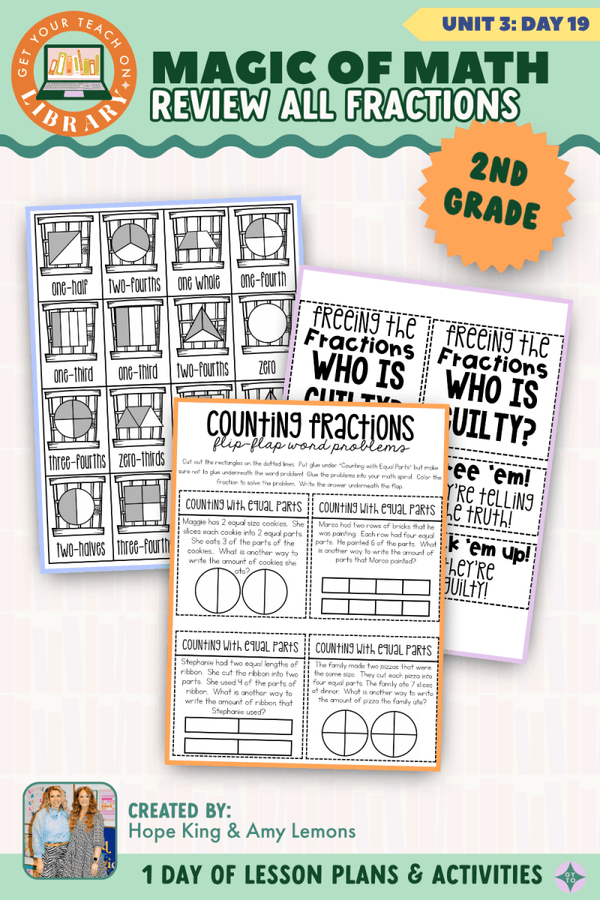 2nd Grade Magic of Math Unit 3 Day 19: Review All Fractions by Hope King, Amy Lemons and Get Your Teach On