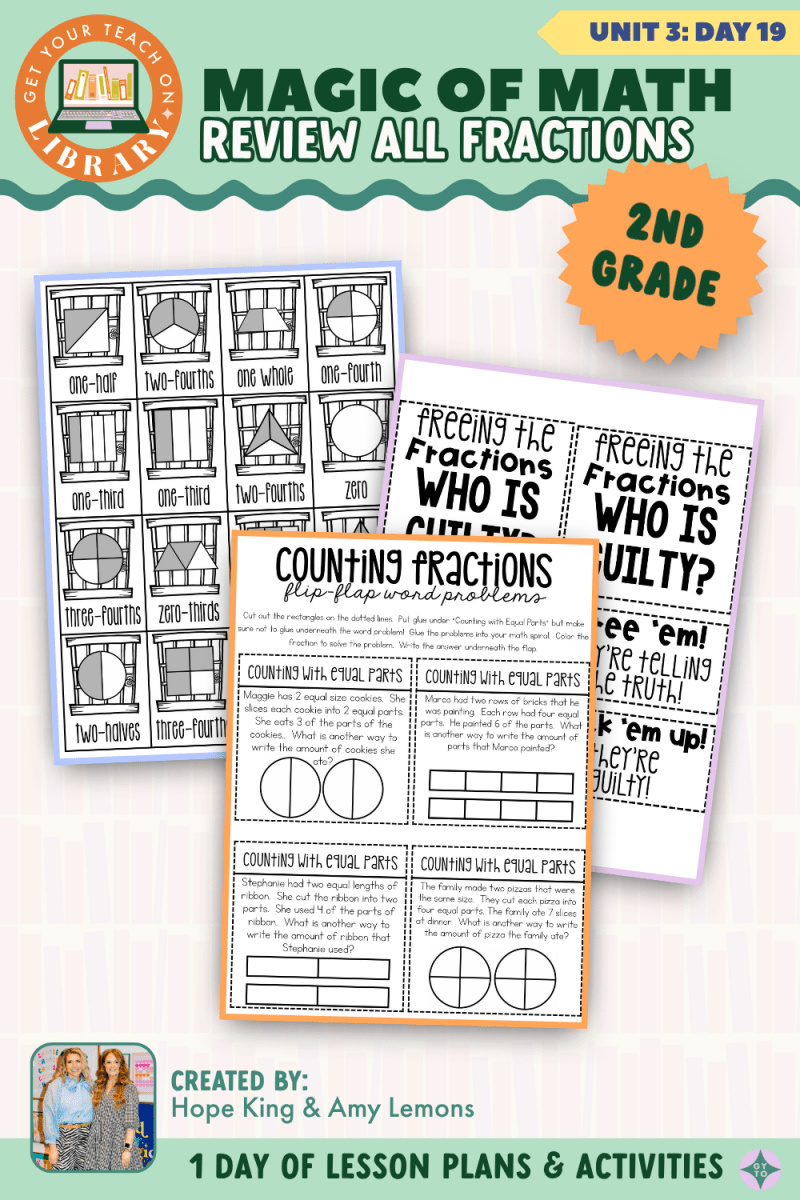 2nd Grade Magic of Math: Unit 3 Day 19 Review All Fractions - Shop GYTO - Get Your Teach On