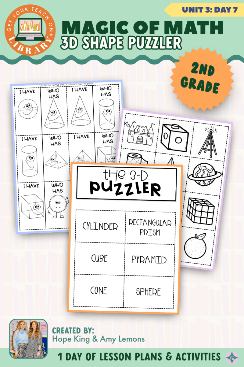 2nd Grade Magic of Math: Unit 3 Day 7 3D Shape Puzzler - Shop GYTO - Get Your Teach On