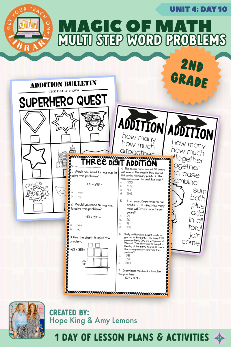2nd Grade Magic of Math: Unit 4 Day 10 Multi-Step Word Problems - Shop GYTO - Get Your Teach On