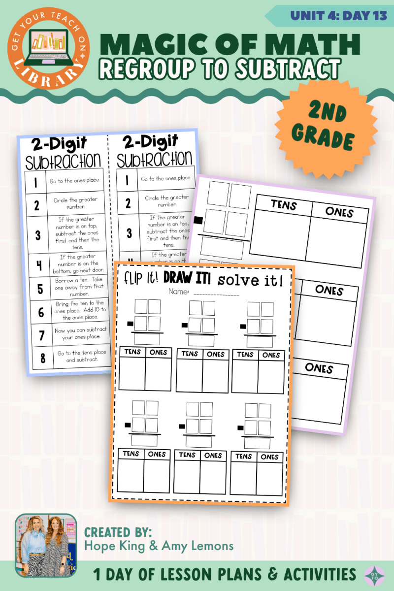 2nd Grade Magic of Math: Unit 4 Day 13 Regroup to Subtract - Shop GYTO - Get Your Teach On