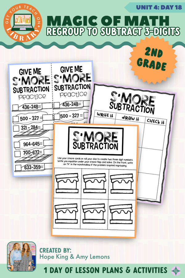 2nd Grade Magic of Math Unit 4 Day 18: Regroup to Subtract 3-Digit Numbers by Hope King, Amy Lemons and Get Your Teach On