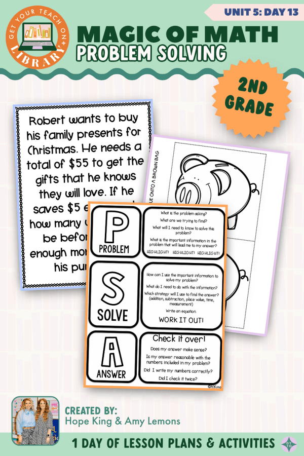 2nd Grade Magic of Math Unit 5 Day 13: Problem Solving – printable math lesson by Hope King, Amy Lemons and Get Your Teach On