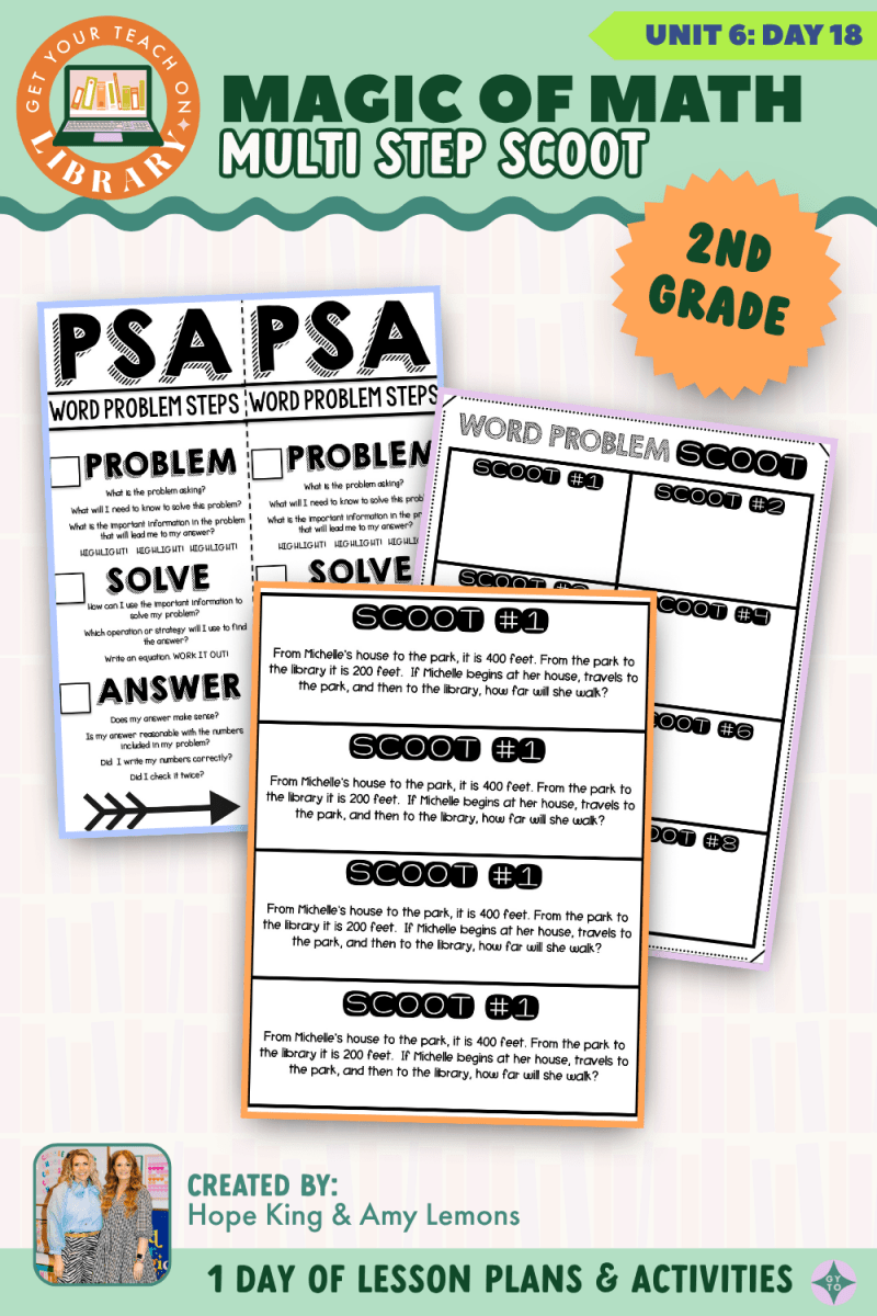 2nd Grade Magic of Math: Unit 6 Day 18 Multi Step Scoot - Shop GYTO - Get Your Teach On