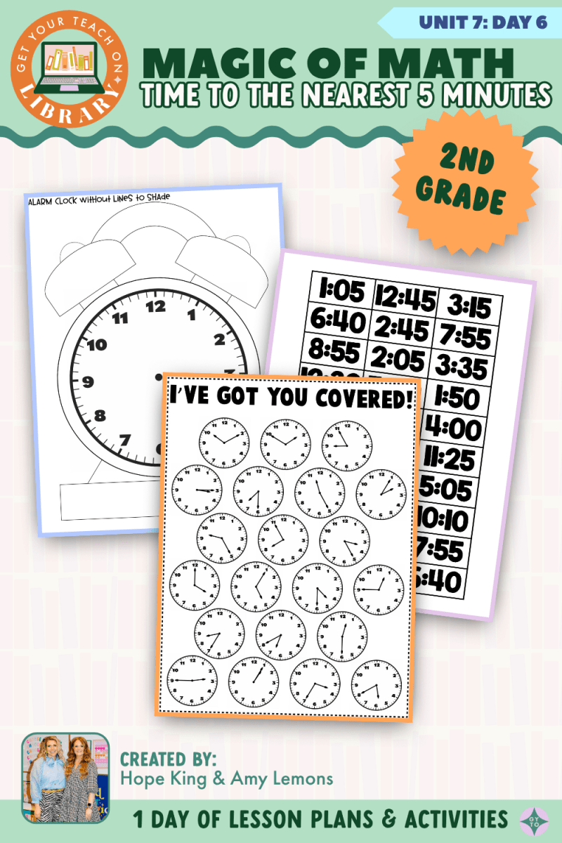 2nd Grade Magic of Math: Unit 7 Day 6 Time to the Nearest 5 Minutes - Shop GYTO - Get Your Teach On