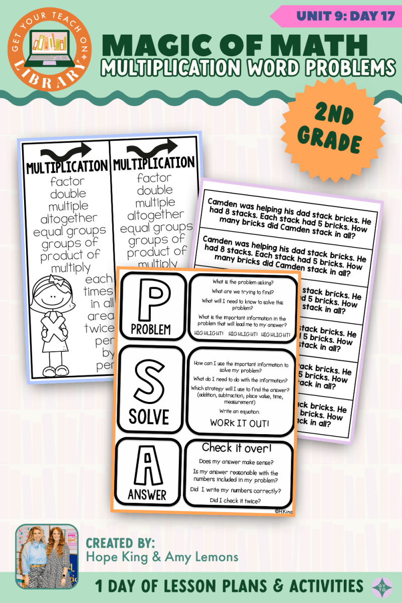 2nd Grade Magic of Math: Unit 9 Day 17 Multiplication Word Problems - Shop GYTO - Get Your Teach On