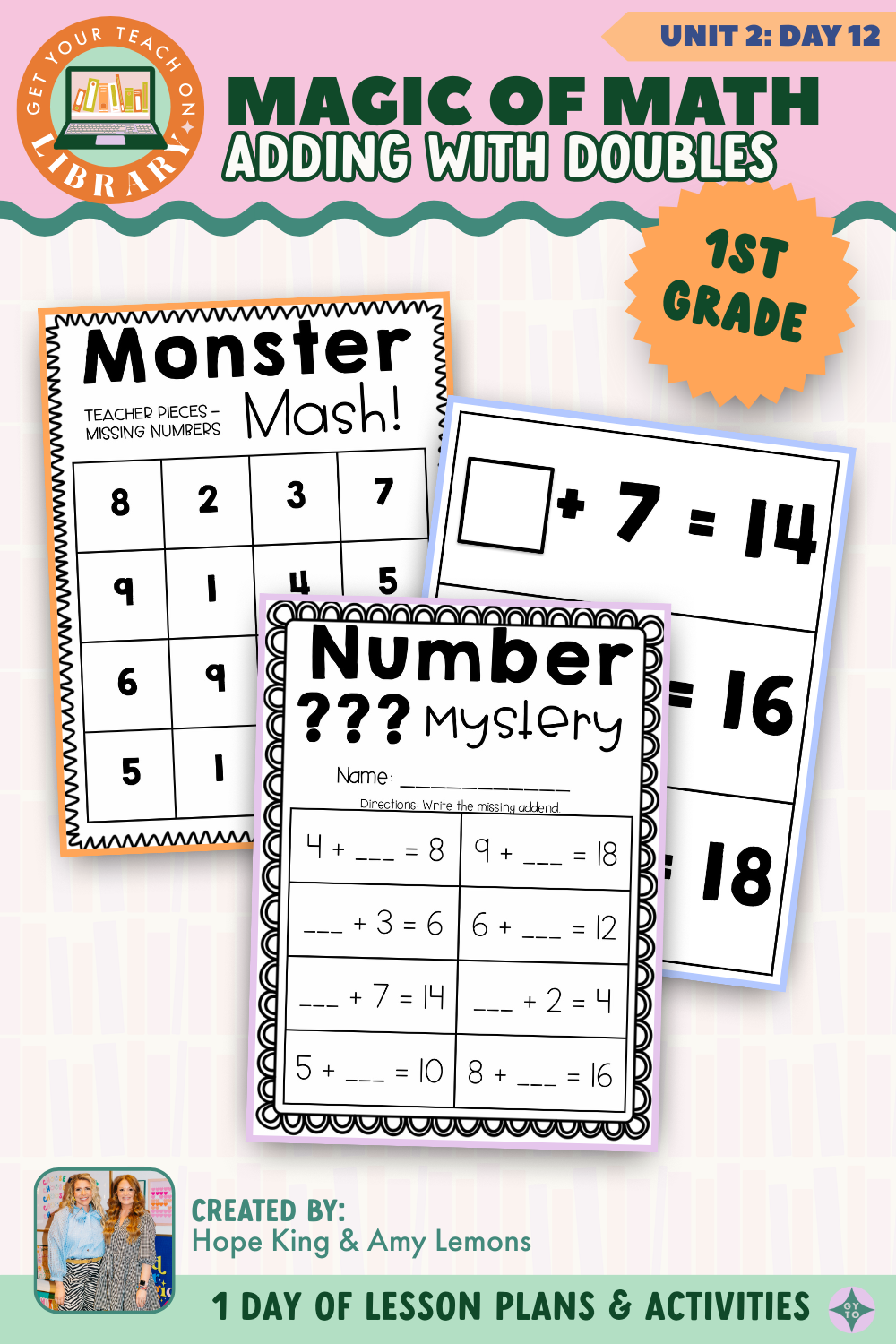 1st Grade Magic of Math: Unit 2 Day 12 Adding with Doubles