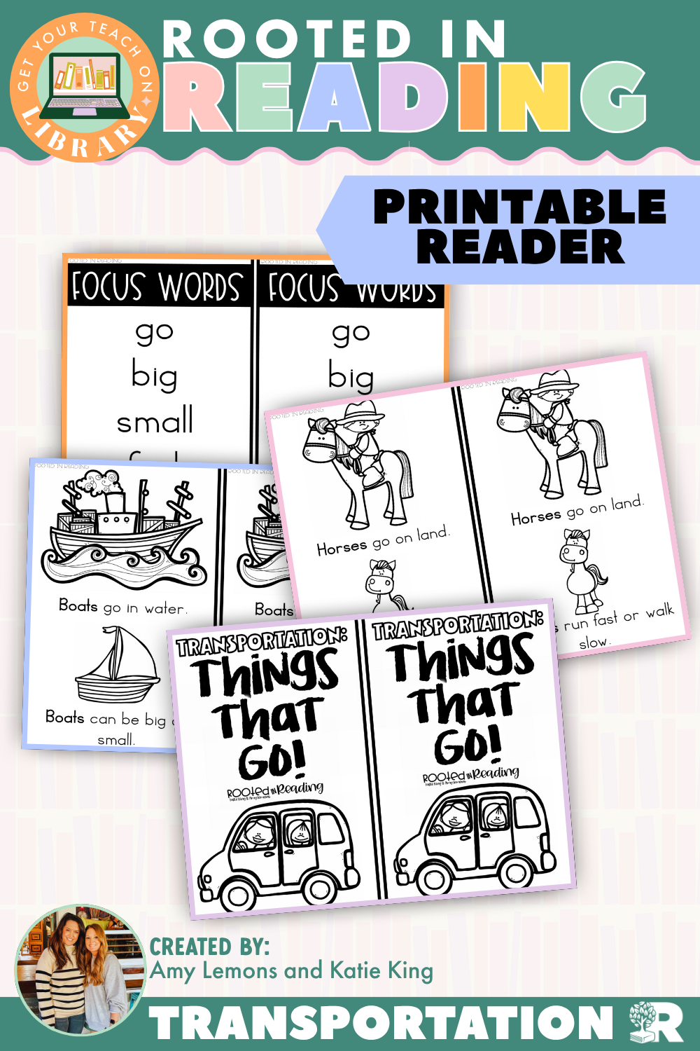 Rooted in Reading Printable Nonfiction Reader: Transportation: Things That Go!
