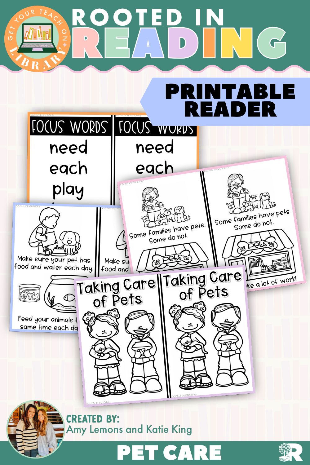 Rooted in Reading Printable Nonfiction Reader: Taking Care of Pets