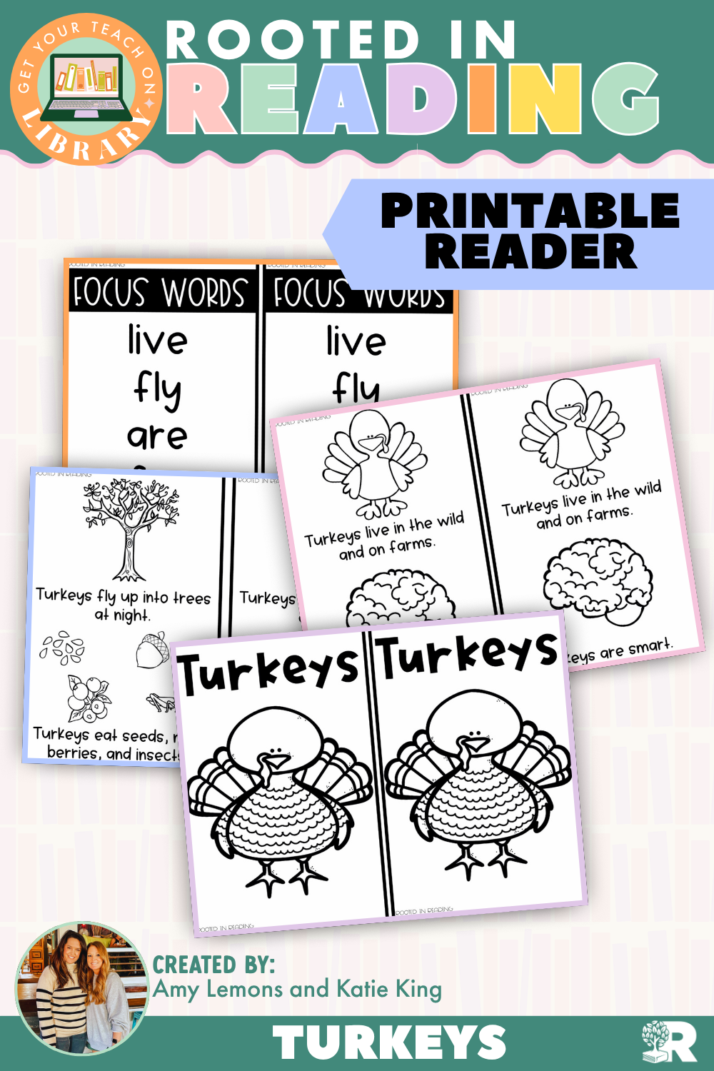 Rooted in Reading Printable Nonfiction Reader: Turkeys