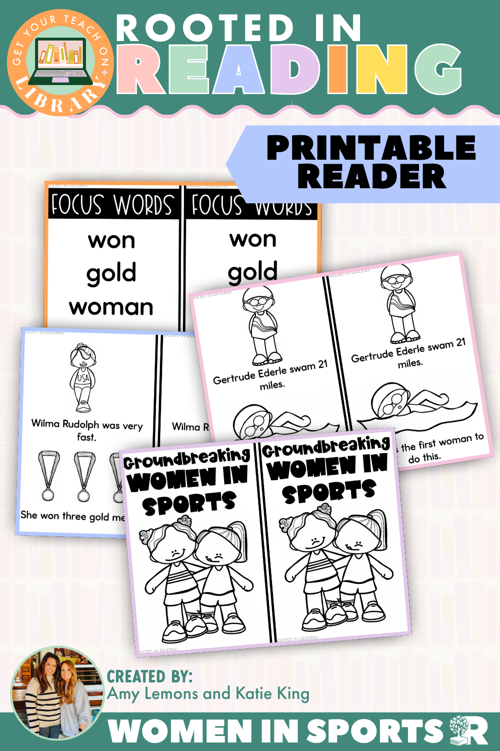 Rooted in Reading Printable Nonfiction Reader: Groundbreaking Women in Sports