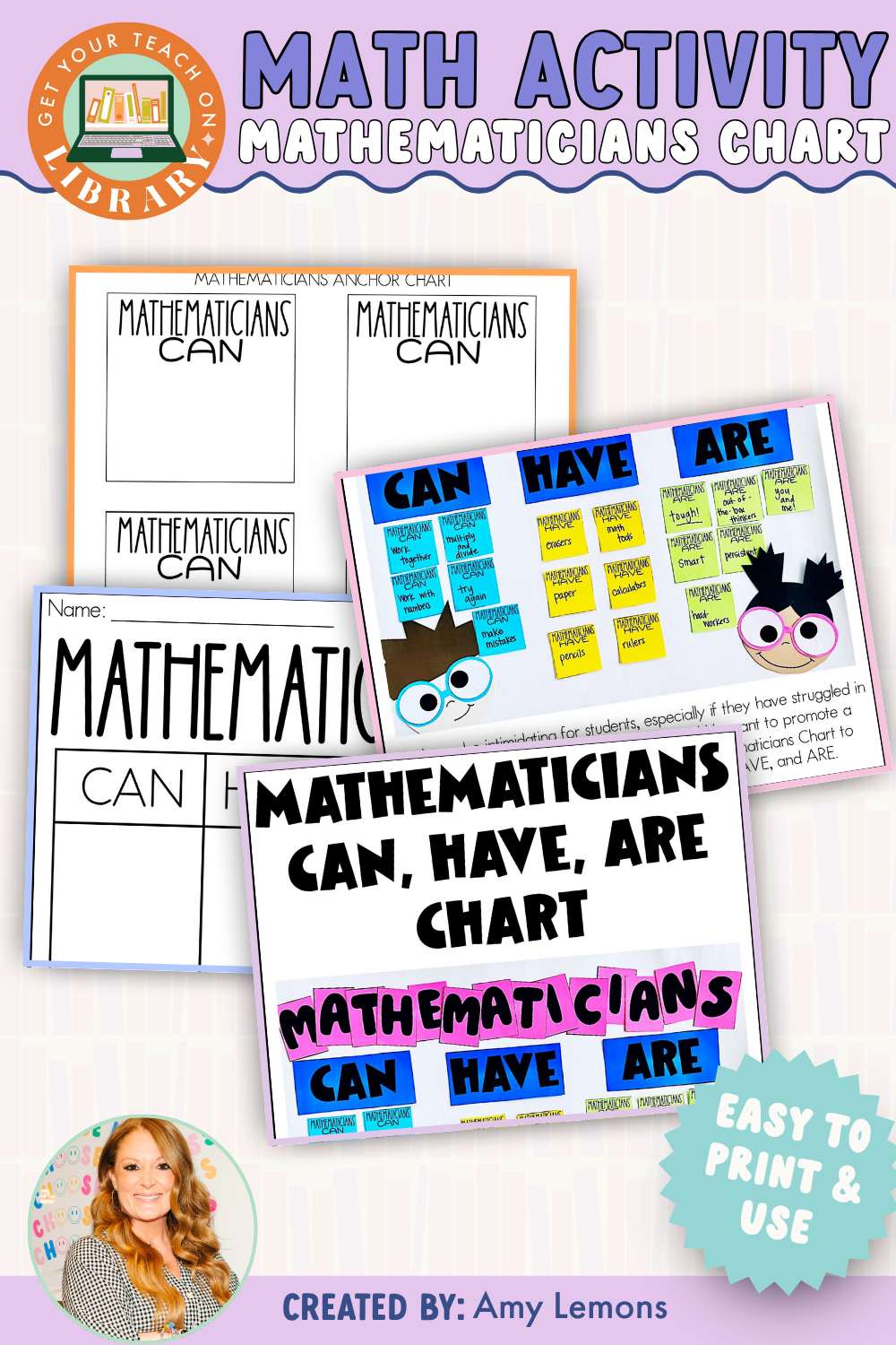 Back to School Math Activity: Mathematicians Anchor Chart