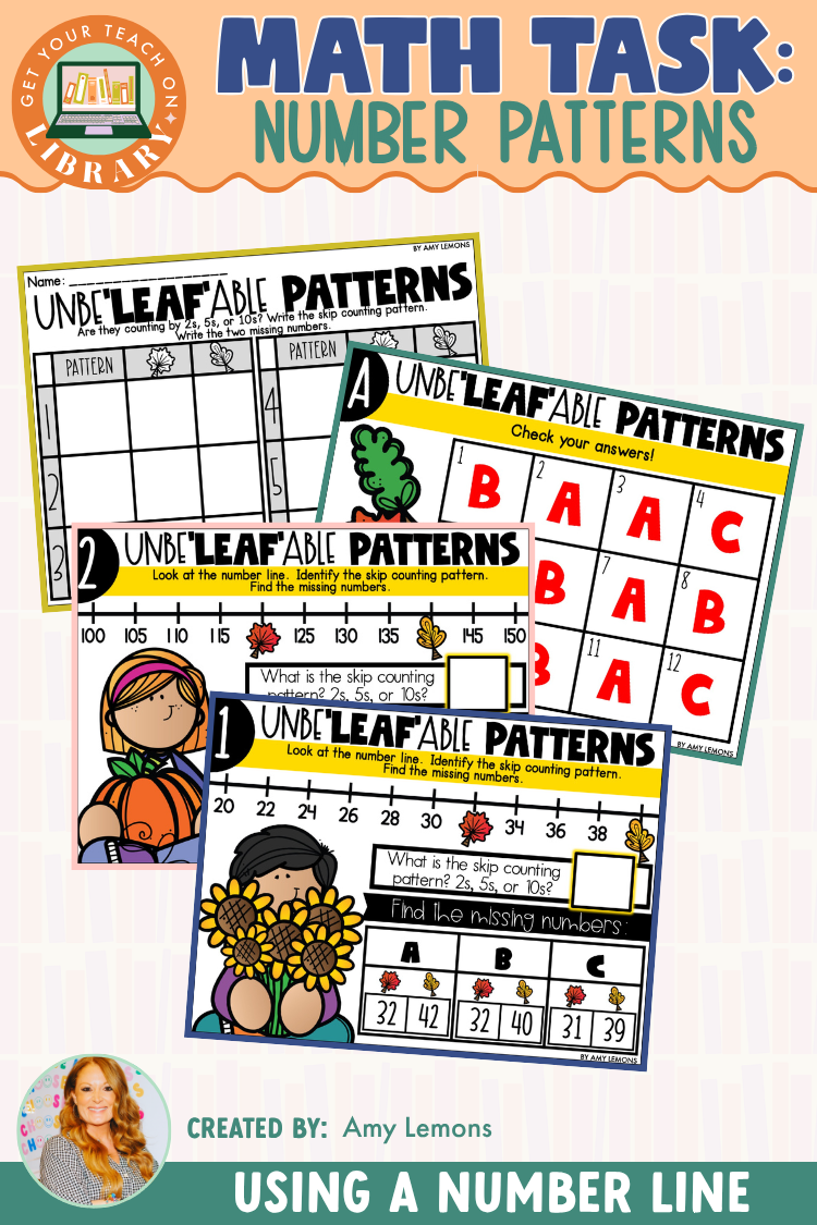 Math Task Cards: Number Patterns | Number Line Patterns