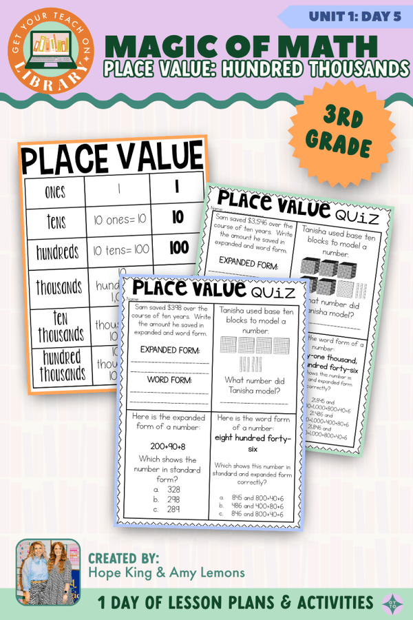 3rd Grade Magic of Math Unit 1 Day 5: Place Value: Hundred Thousands by Hope King, Amy Lemons and Get Your Teach On